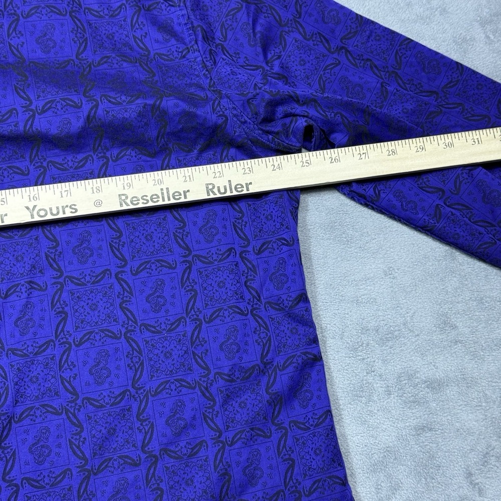 Robert Graham Shirt Mens XL Classic Fit Geometric Violet Contrast Cuffs Designer - Picture 10 of 11